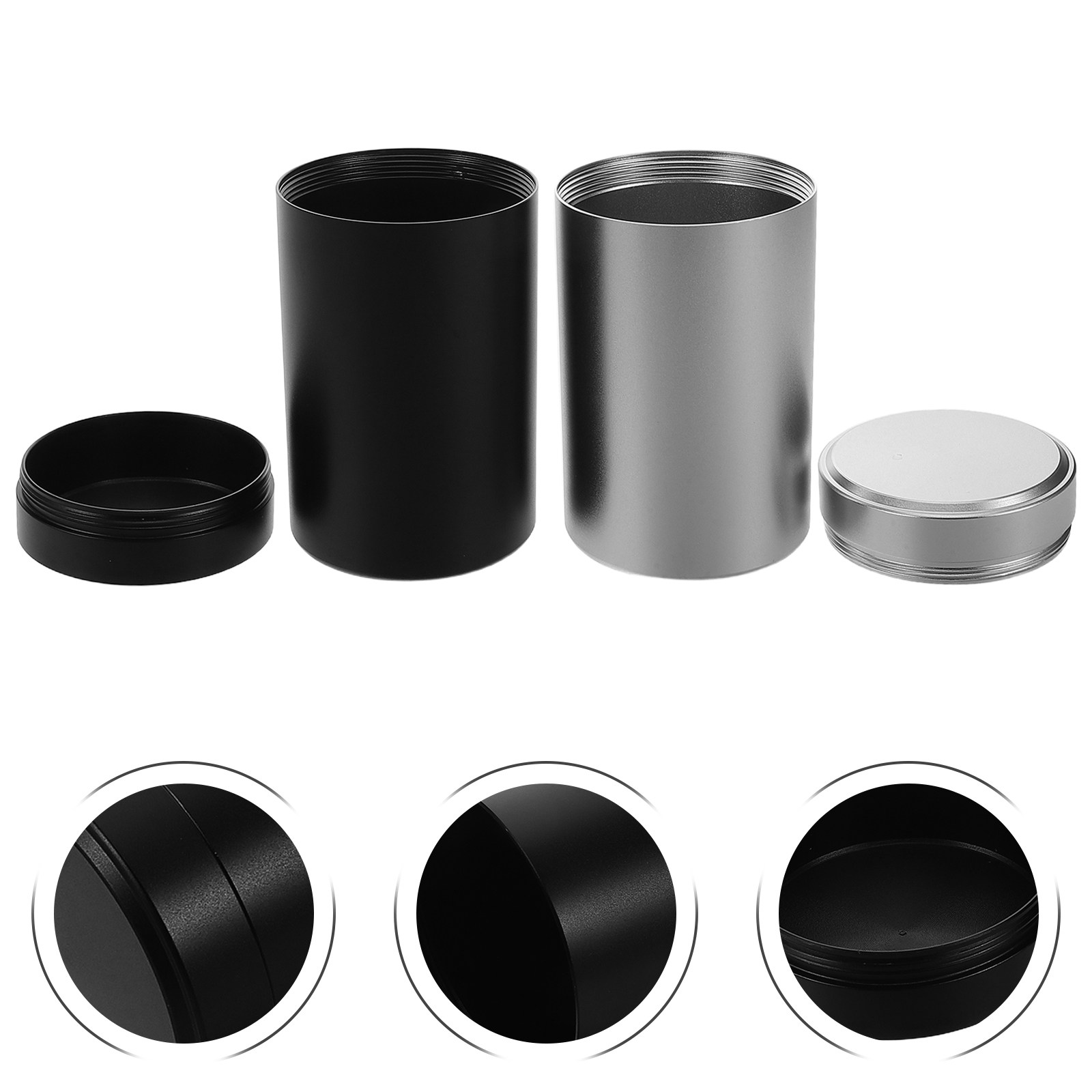 Coffee Tea Containers - 2Pcs Metal Jar Set Aluminum Alloy