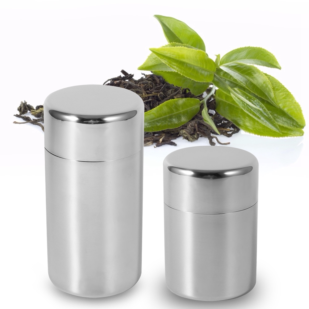 Coffee Tea Sugar - Stainless Steel Tea Tins Canister Home