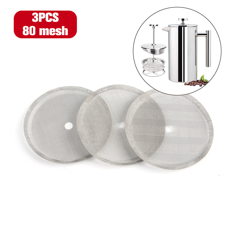 French Press Coffee & Tea - New-3Pcs Reusable Stainless Steel French Press