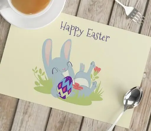 Cartoon Easter Bunny Eggs Prin - đánh giá và giá Coffee Tea Place