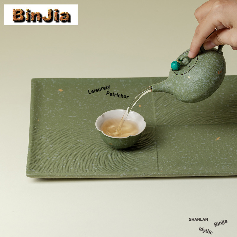 Green Coarse Pottery Rectangul - đánh giá và giá Coffee Tea In Chinese
