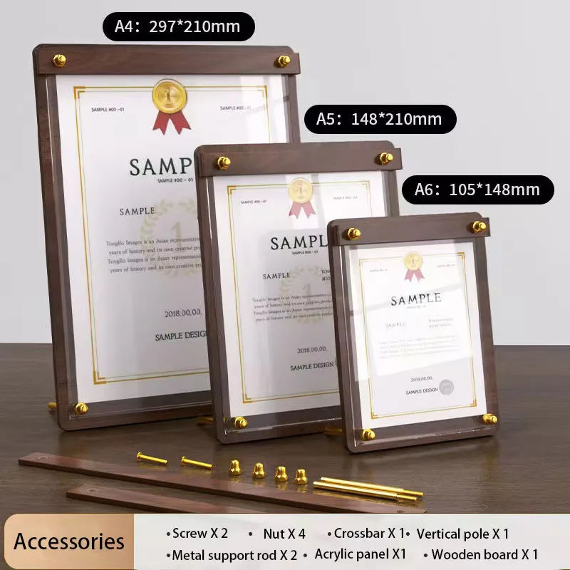 Custom A4 A5 Wood‑Grain Acryli - đánh giá và giá Coffee Tea Menu