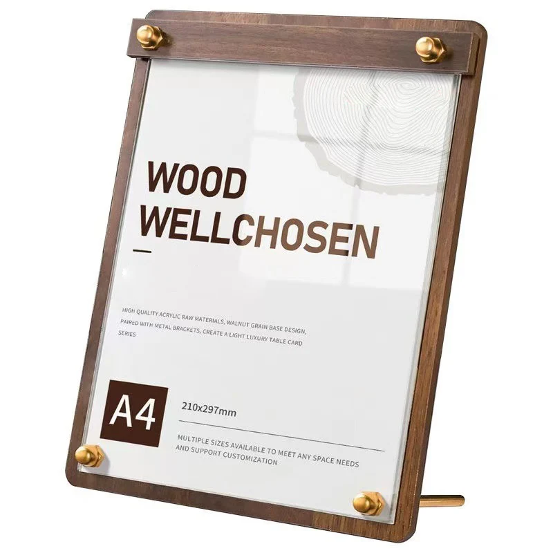 Custom A4 A5 Wood‑Grain Acryli - đánh giá và giá Coffee Tea Menu