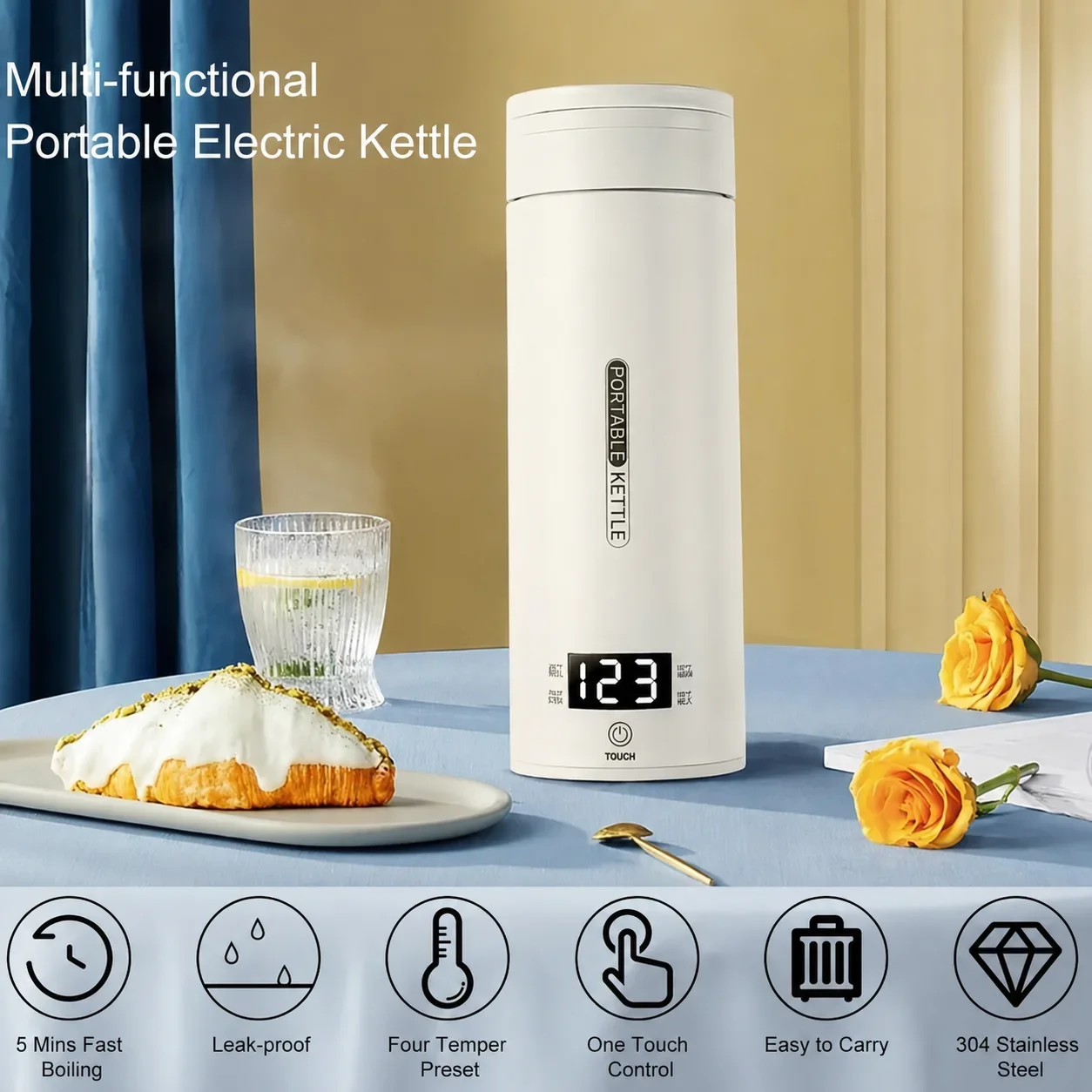 450ML Electric Kettles Portabl - đánh giá và giá Coffee Tea Menu