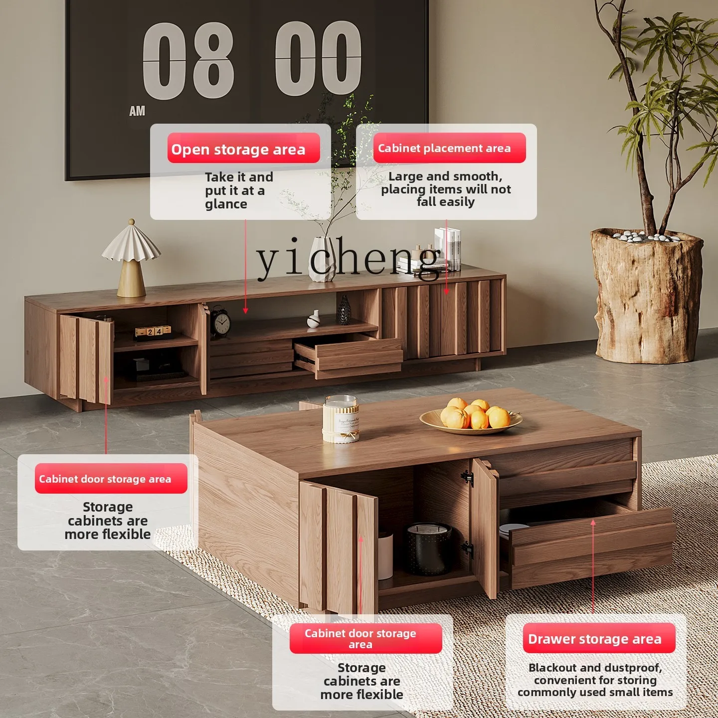 GZ Solid Wood TV Cabinet Stora - đánh giá và giá Coffee & Tea Restaurant